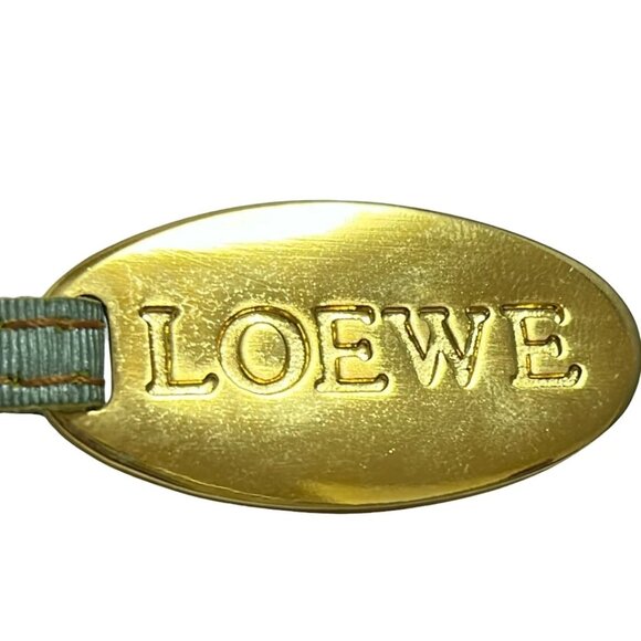 LOEWE - Light Green Dark Brown Beige PVC Pouch 103-071725 - Picture 7 of 7